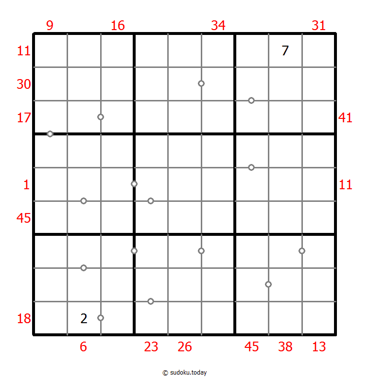 Sudoku combinado (XSum+Continuo no marcado) Dia 27 de octubre de 2025