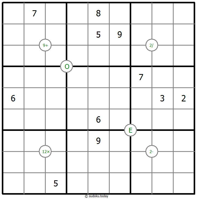 Sudoku matemático Dia 27 de octubre de 2025