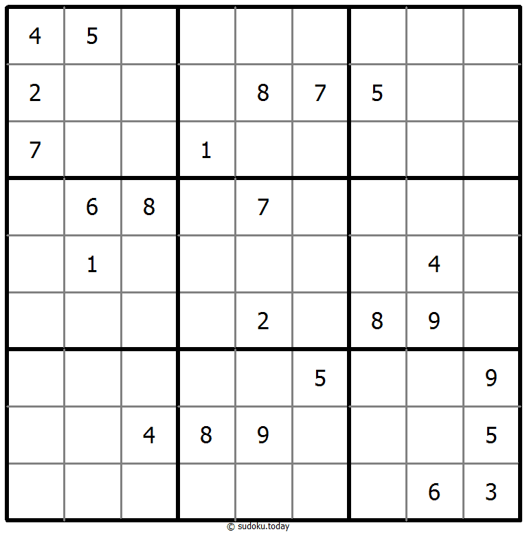 Sudoku clásico Dia 27 de octubre de 2025