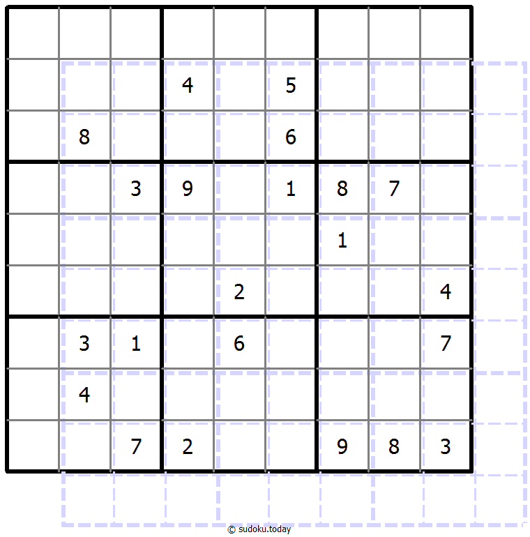Sudoku de sombras 10x10 ejemplo de puzzle