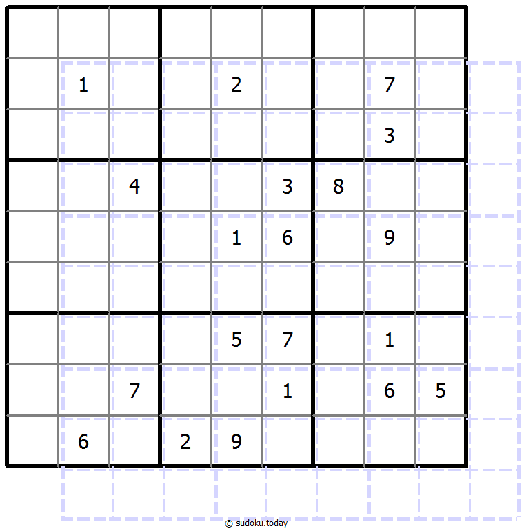 Sudoku de sombras 10x10 ejemplo de puzzle