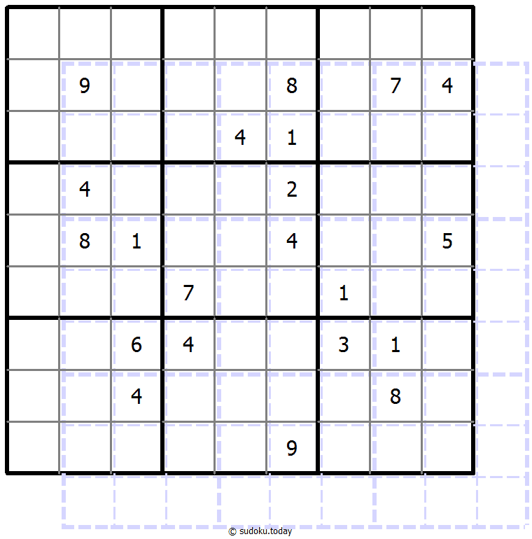 Sudoku de sombras 10x10