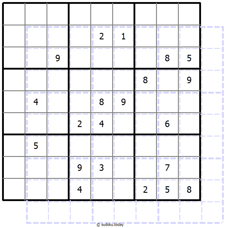 Sudoku de sombras 10x10 ejemplo de puzzle