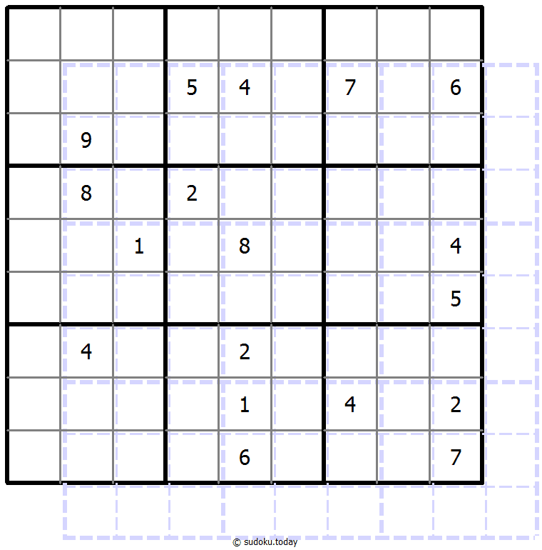 Sudoku de sombras 10x10 ejemplo de puzzle