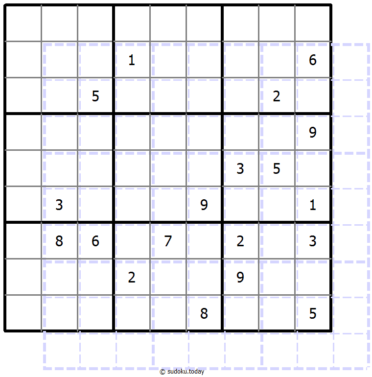Sudoku de sombras 10x10 ejemplo de puzzle
