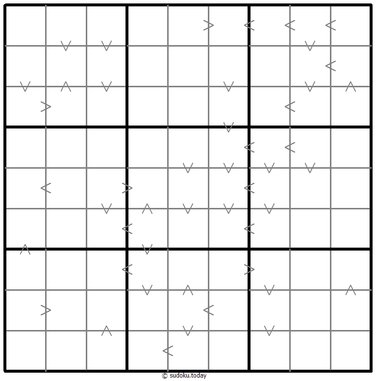 Greater Than Kropki Sudoku Dia 06 de diciembre de 2025