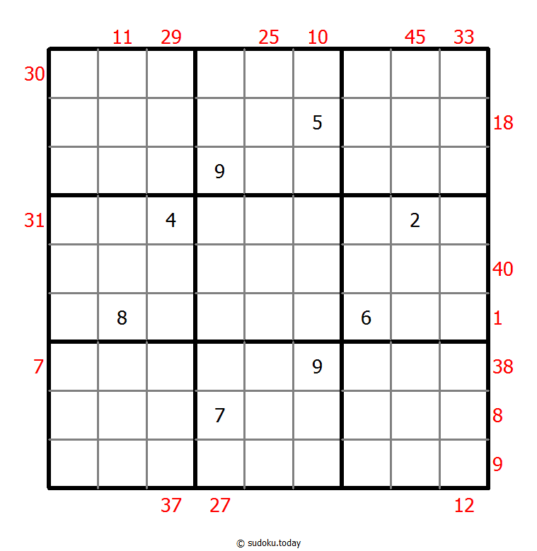 X Sums Sudoku Dia 19 de noviembre de 2025
