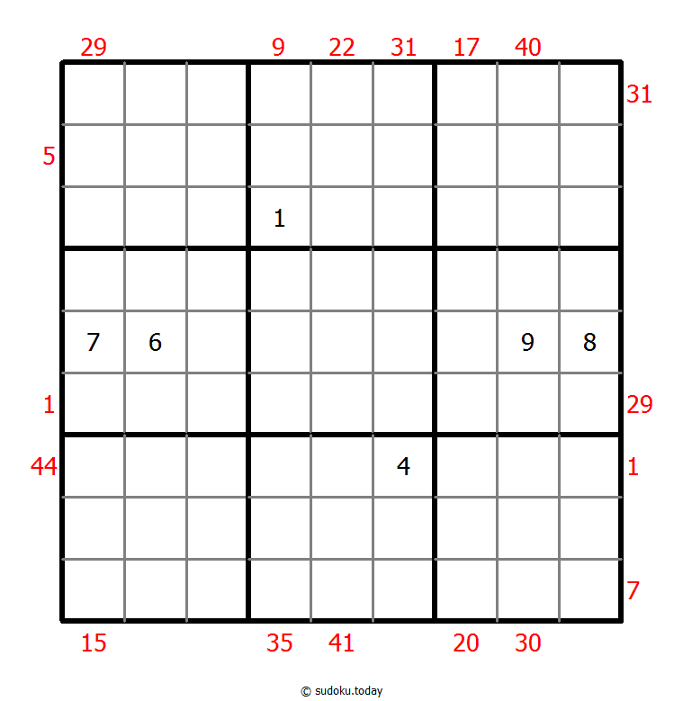 X Sums Sudoku Dia 21 de noviembre de 2025