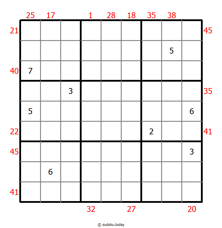 X Sums Sudoku Dia 15 de diciembre de 2025