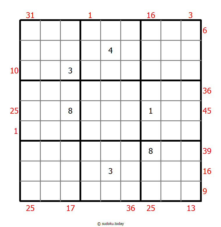 X Sums Sudoku Dia 05 de enero de 2026