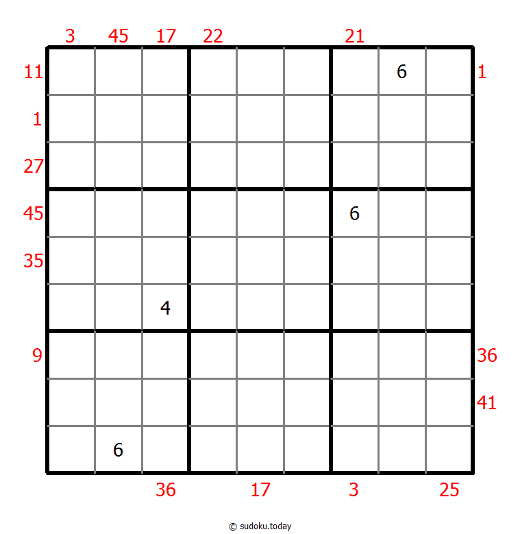 X Sums Sudoku Dia 26 de diciembre de 2025