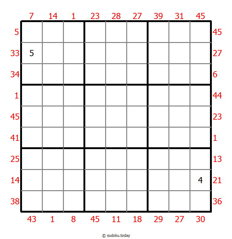 X Sums Sudoku Dia 04 de diciembre de 2025