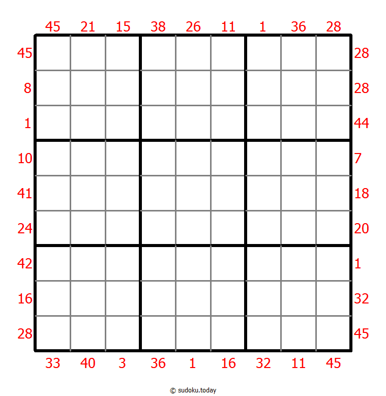 X Sums Sudoku Dia 30 de octubre de 2025