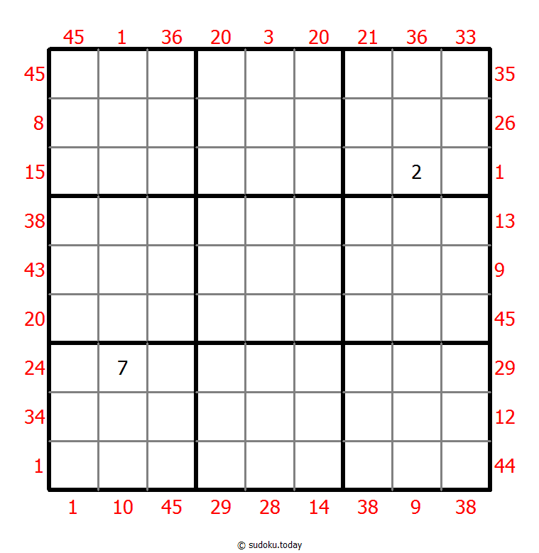 X Sums Sudoku Dia 09 de enero de 2026