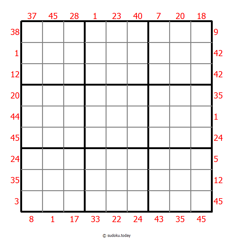 X Sums Sudoku Dia 31 de octubre de 2025