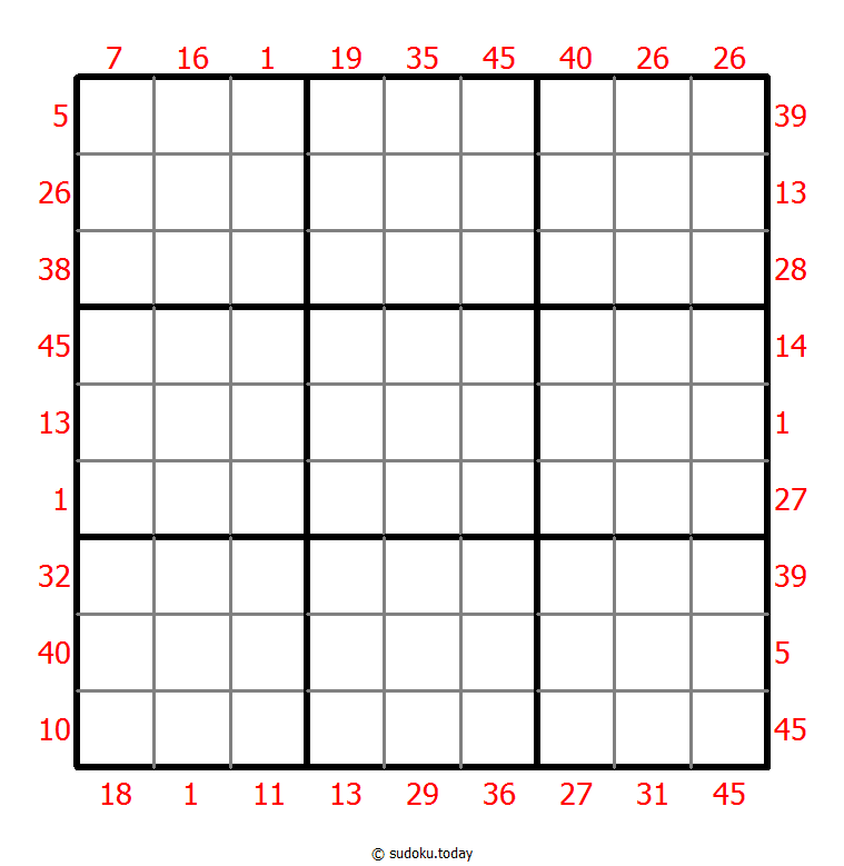X Sums Sudoku Dia 09 de diciembre de 2025