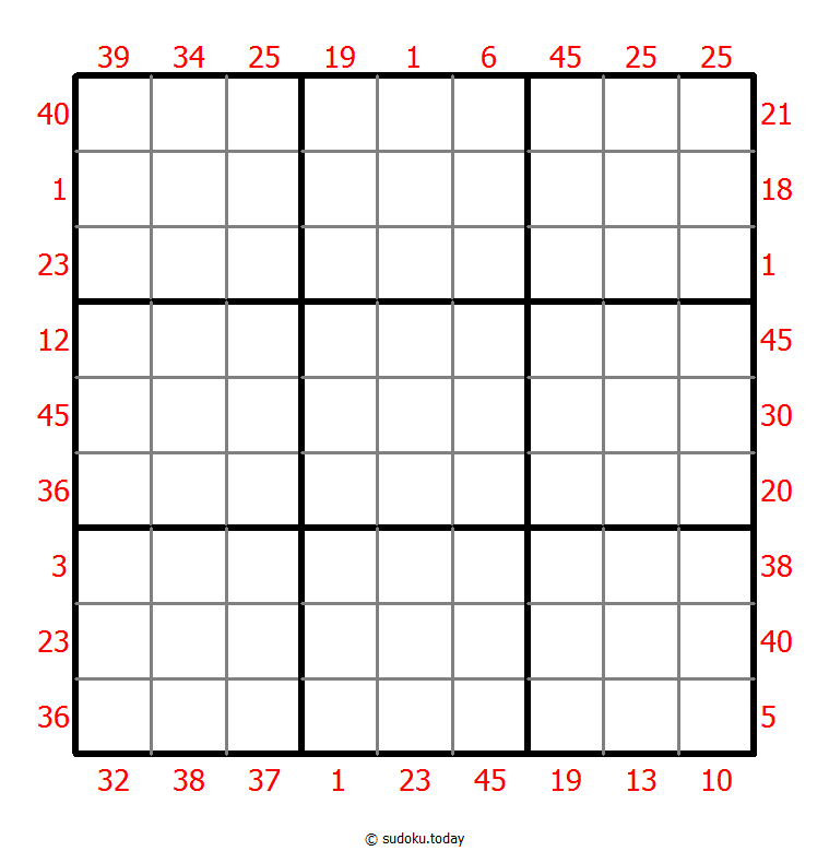 X Sums Sudoku Dia 19 de diciembre de 2025