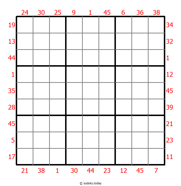 X Sums Sudoku Dia 22 de noviembre de 2025