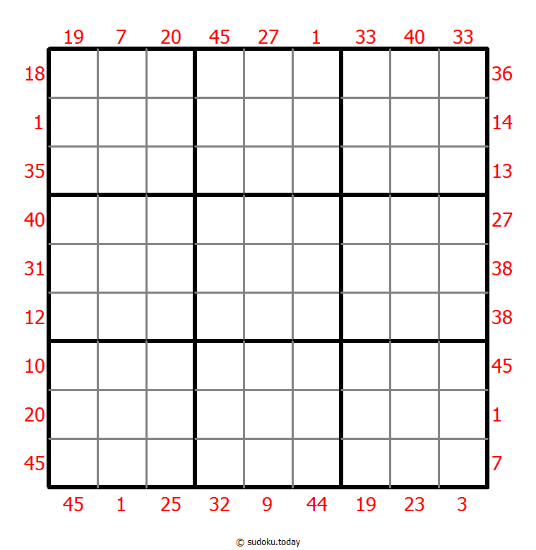X Sums Sudoku Dia 30 de octubre de 2025