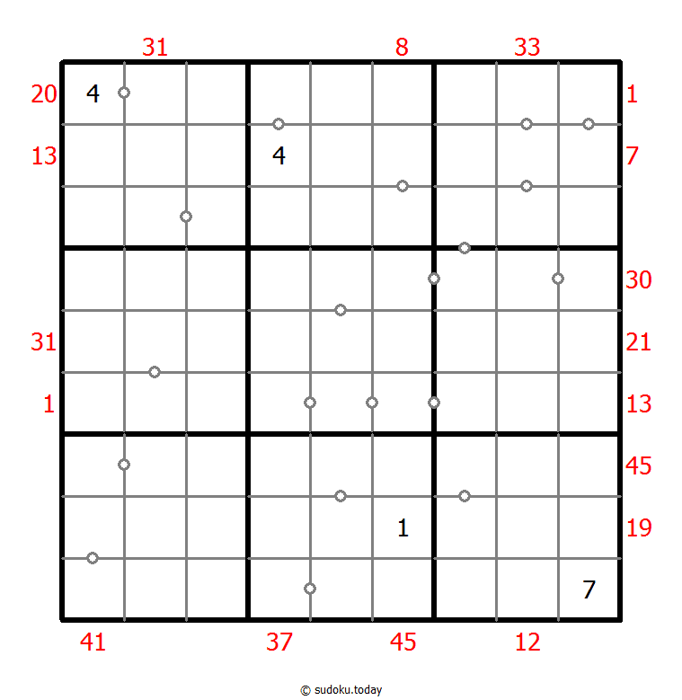 Sudoku combinado (XSum+Continuo no marcado)