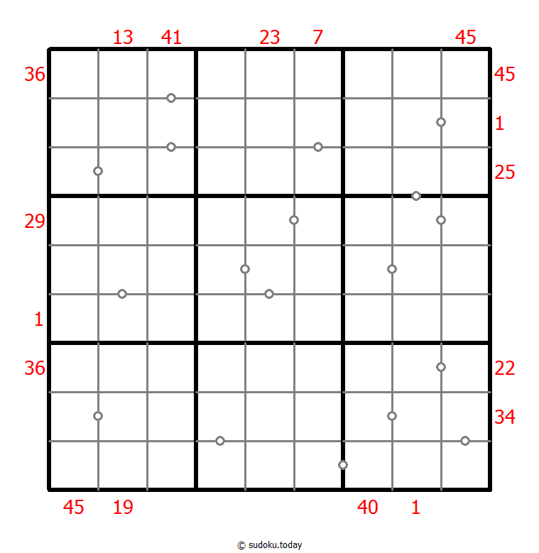 Hybrid Sudoku ( X Sums + Consecutive ) Dia 01 de enero de 2026