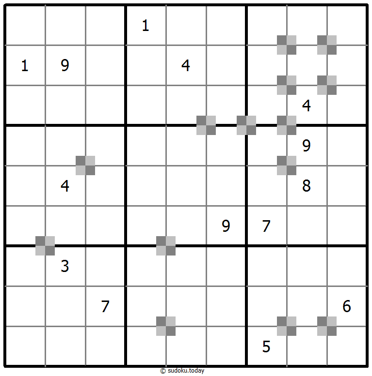 Sudoku pastel bicolor ejemplo de puzzle