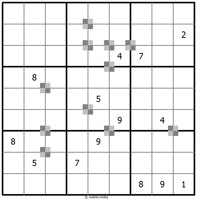 Sudoku pastel bicolor ejemplo de puzzle