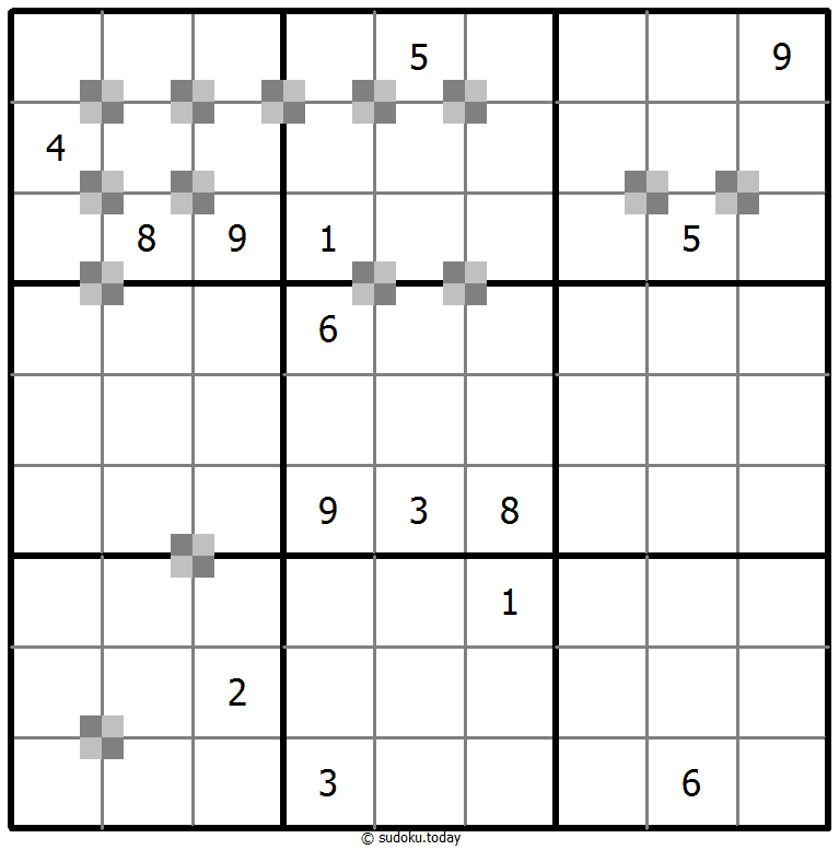 Sudoku pastel bicolor ejemplo de puzzle