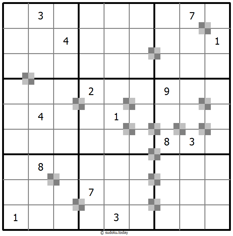 Sudoku pastel bicolor ejemplo de puzzle