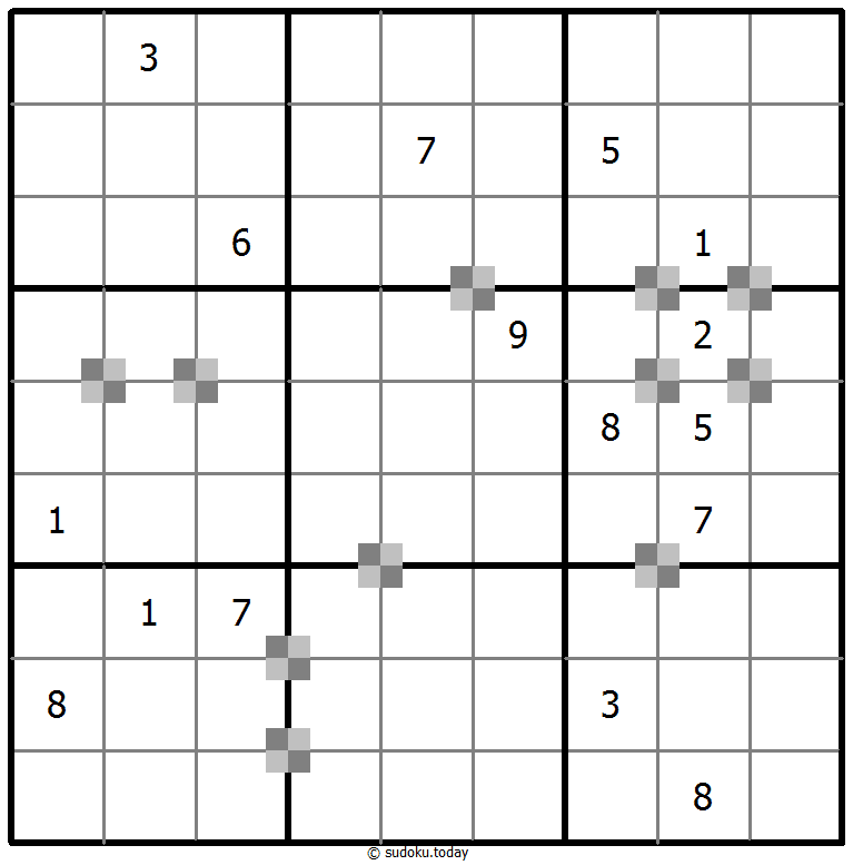 Sudoku pastel bicolor ejemplo de puzzle