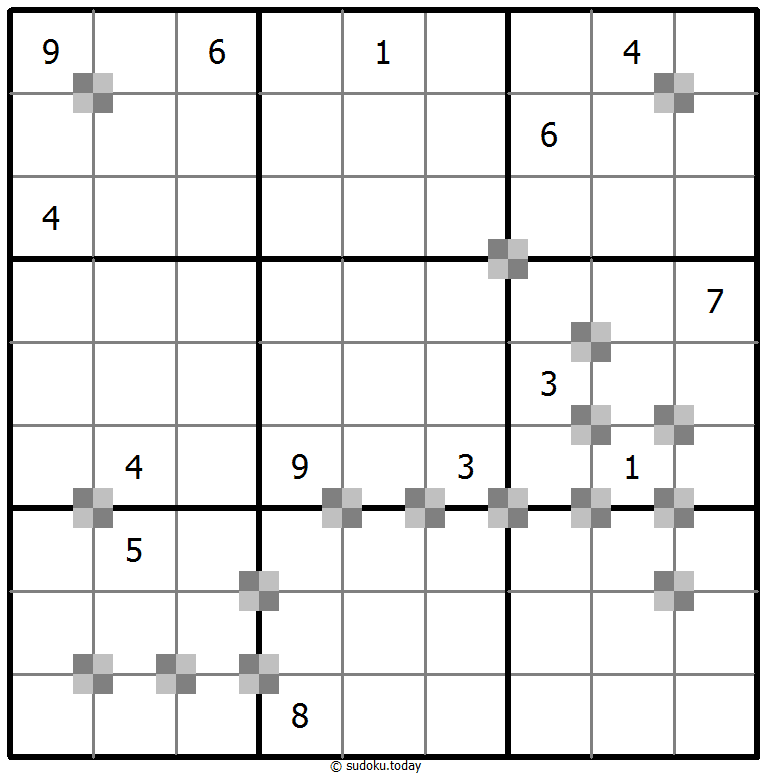 Sudoku pastel bicolor ejemplo de puzzle