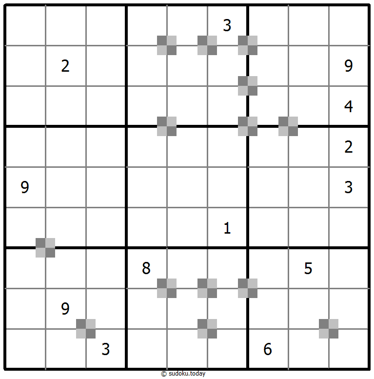 Sudoku pastel bicolor ejemplo de puzzle