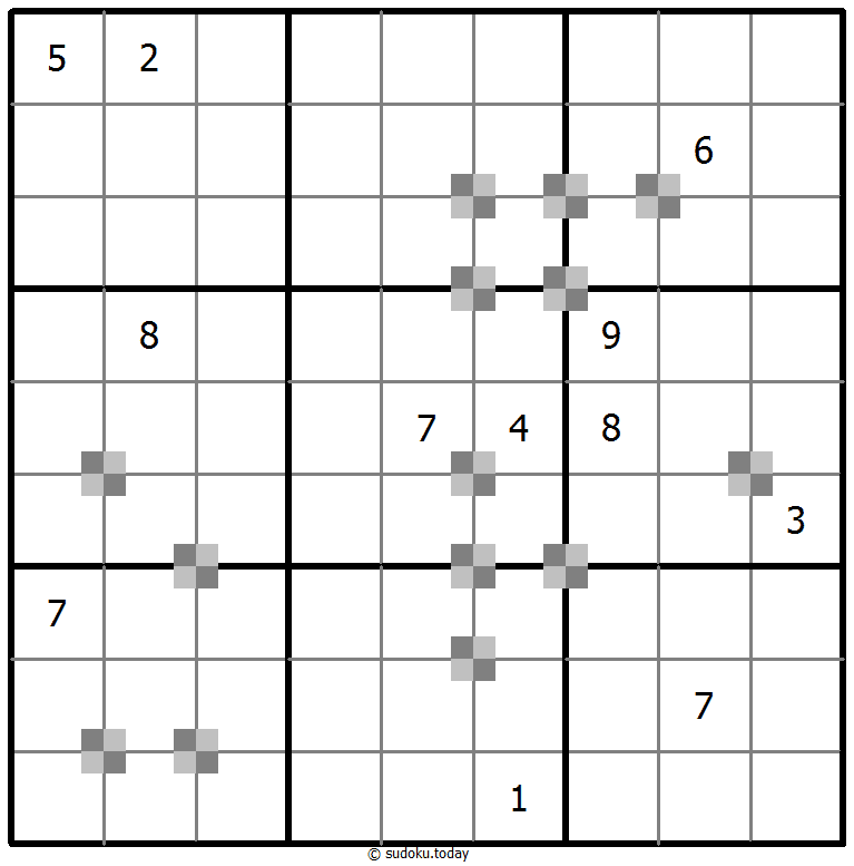 Ejemplo de truco de Sudoku con pastel de dos colores