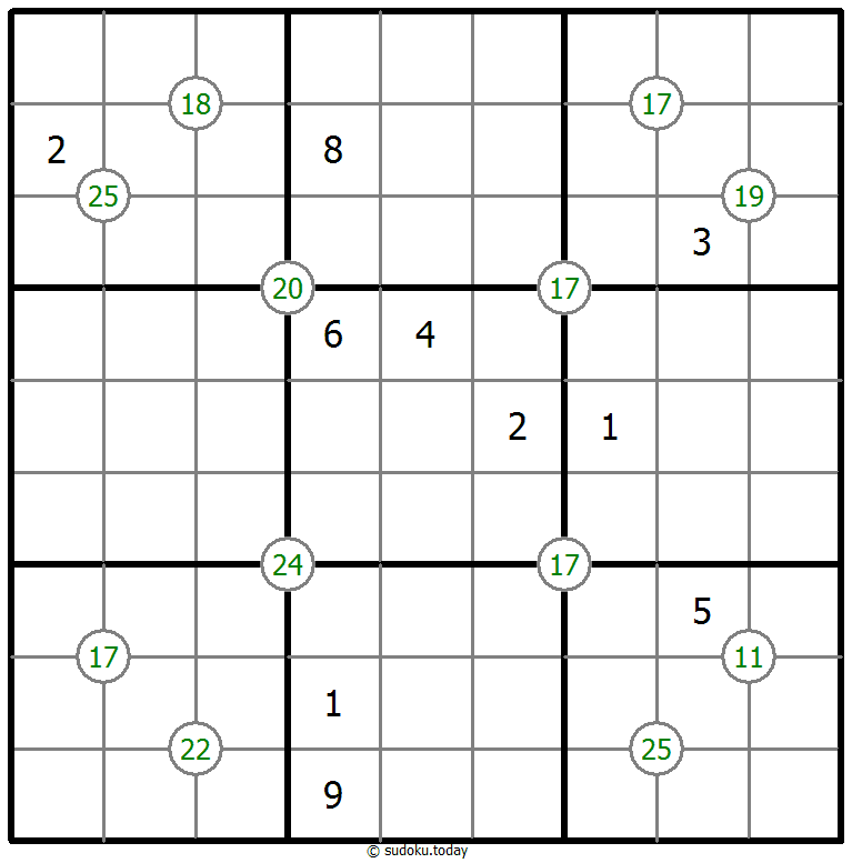 Sudoku de suma de cuatro números