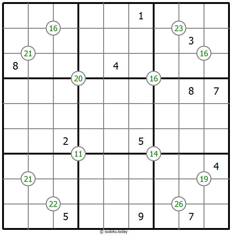 Sudoku de suma de cuatro números