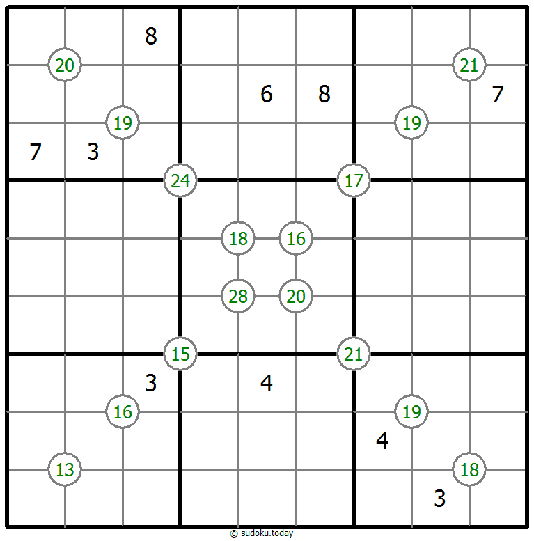 Sudoku de suma de cuatro números