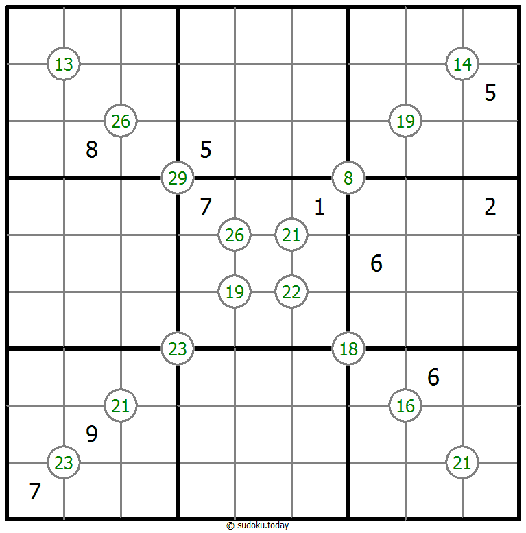 Sudoku de suma de cuatro números
