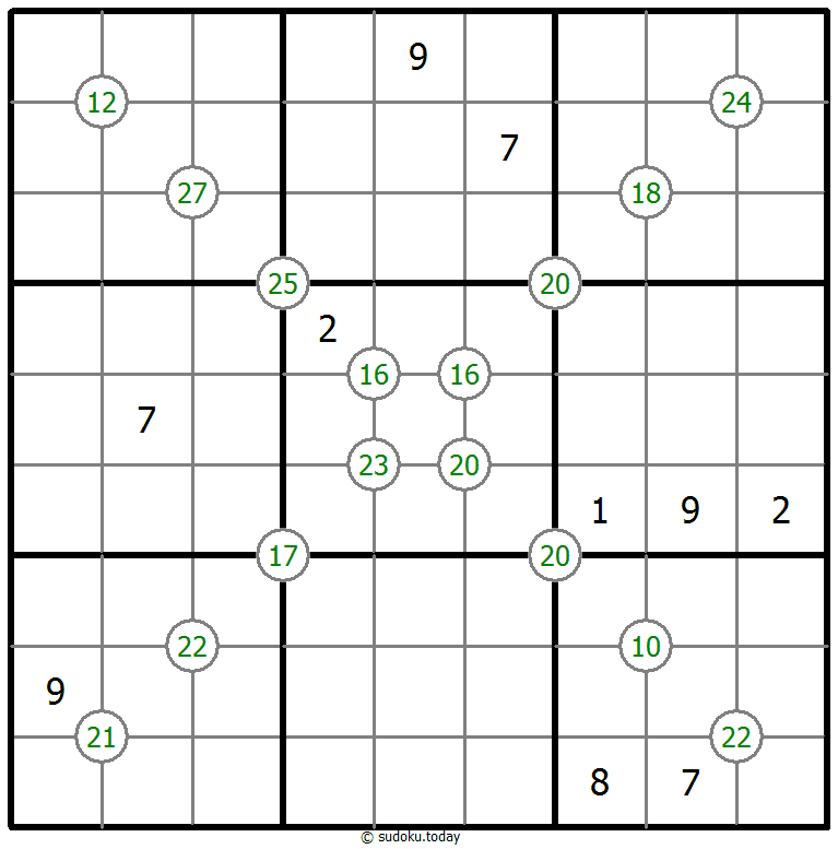 Sudoku de suma de cuatro números