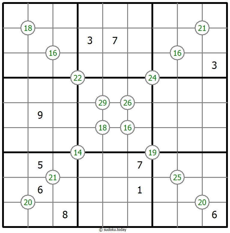 Sudoku de suma de cuatro números