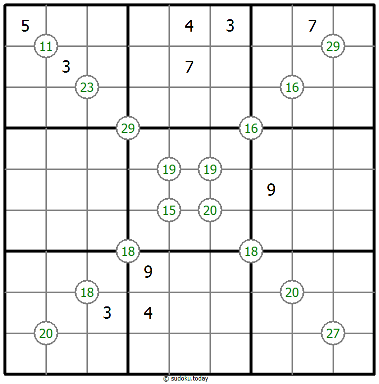 Sudoku de suma de cuatro números