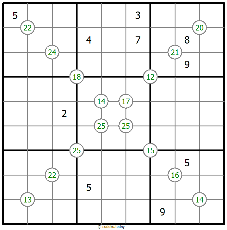 Sudoku de suma de cuatro números
