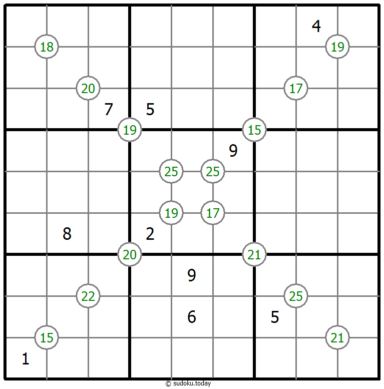 Sudoku de suma de cuatro números