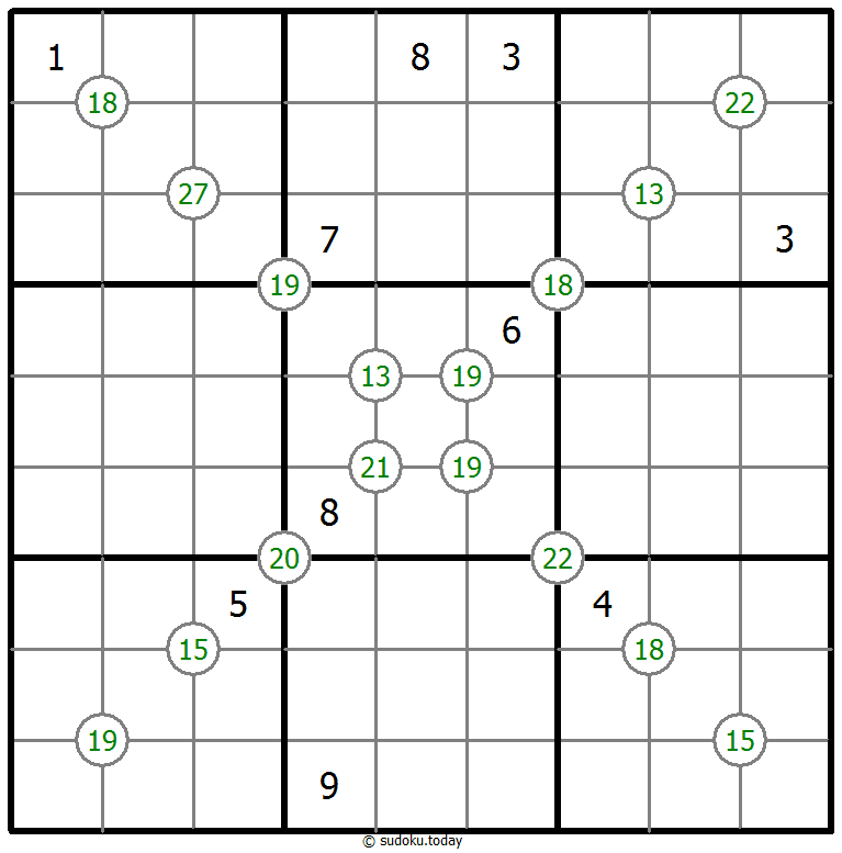 Sudoku de suma de cuatro números
