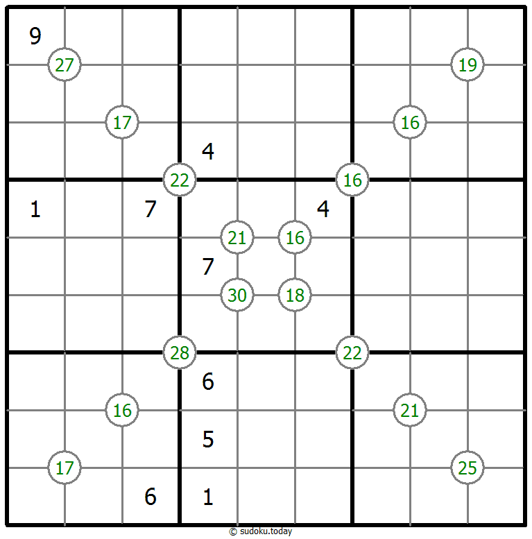 Sudoku de suma de cuatro números