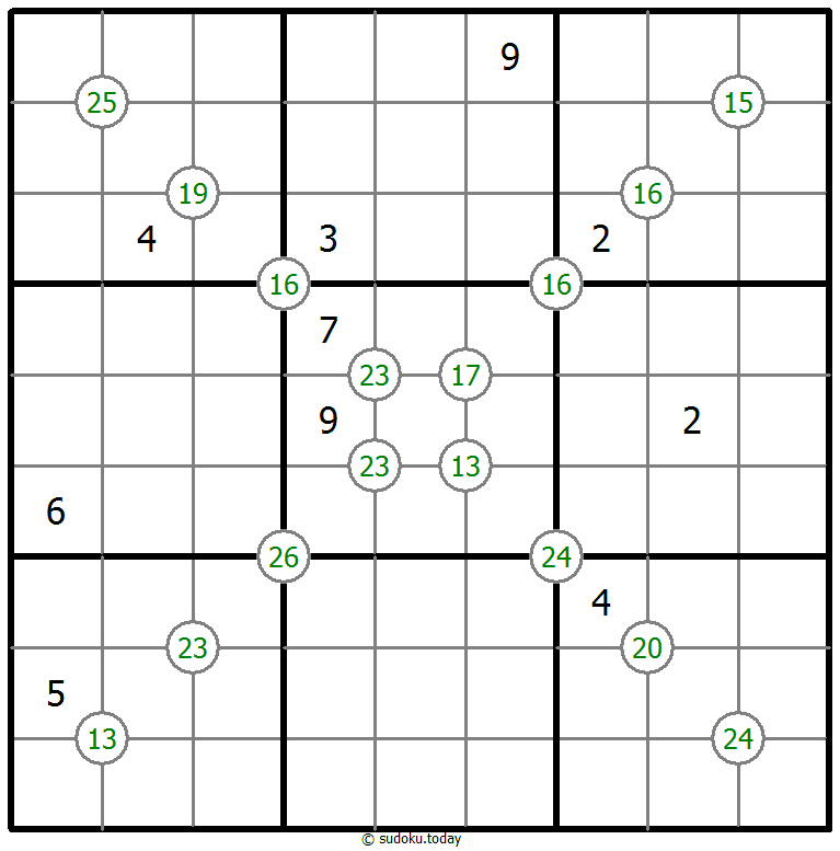 Sudoku de suma de cuatro números