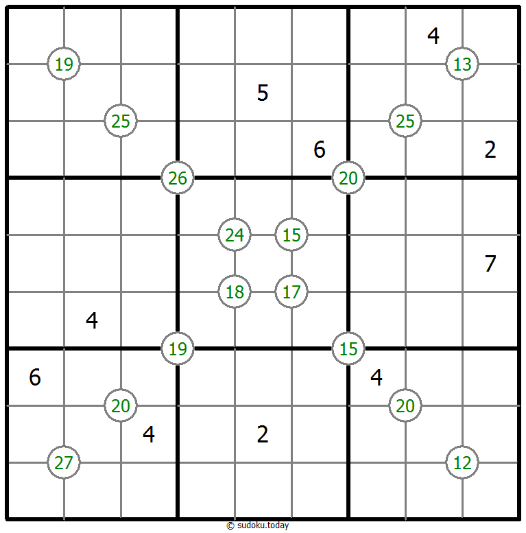 Sudoku de suma de cuatro números