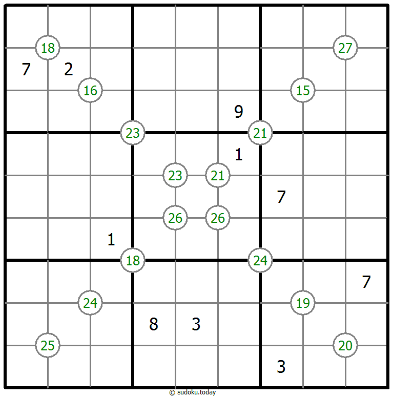 Sudoku de suma de cuatro números