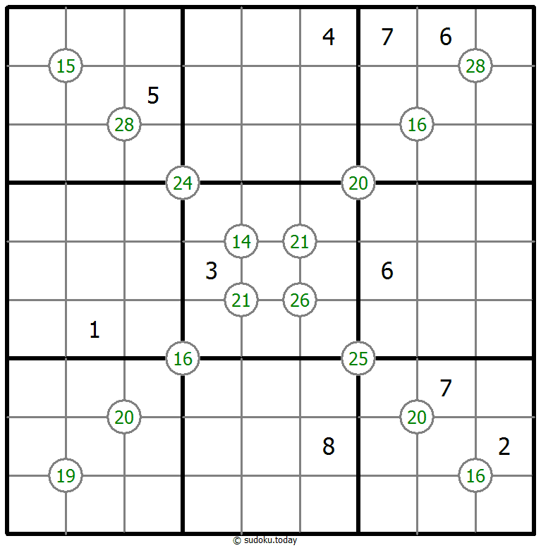 Sudoku de suma de cuatro números
