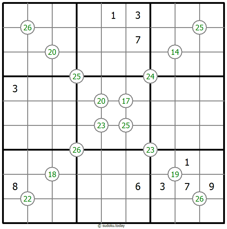 Sudoku de suma de cuatro números