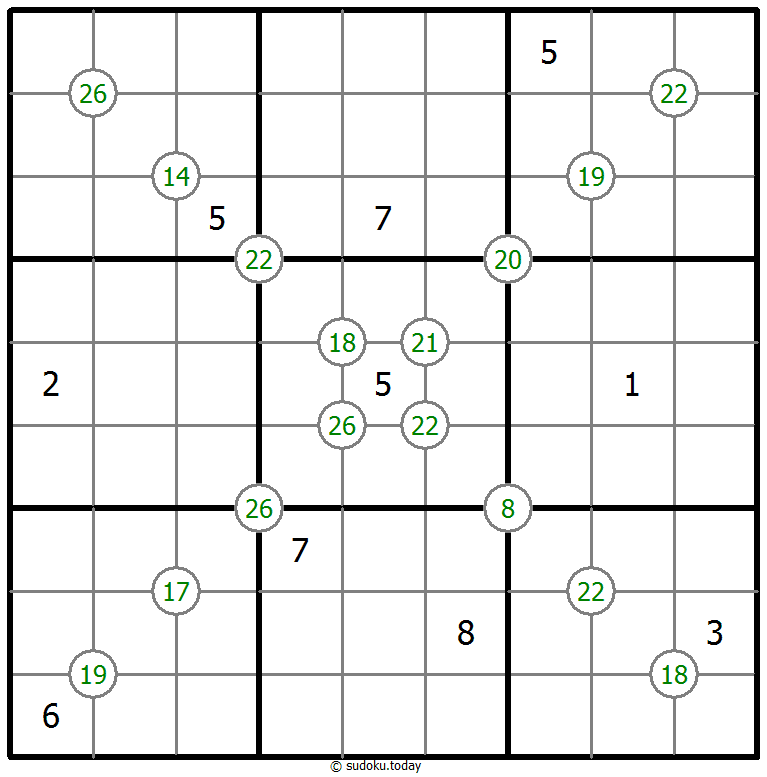 Sudoku de suma de cuatro números